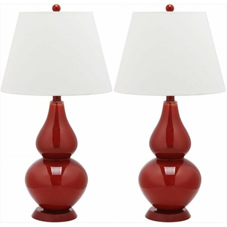 SAFAVIEH Cybil Double Gourd Table Lamp- Chinese Red, 2PK LIT4088E-SET2